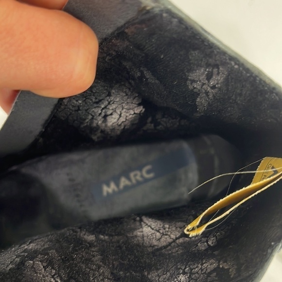 Marc Grey & Black Leather Booties w/ Eyelet Embellishments - Picture 13 of 13